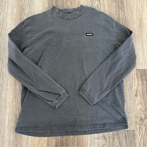 Joah Brown Gray Oversized Long Sleeve Embossed Logo Tee size small/medium